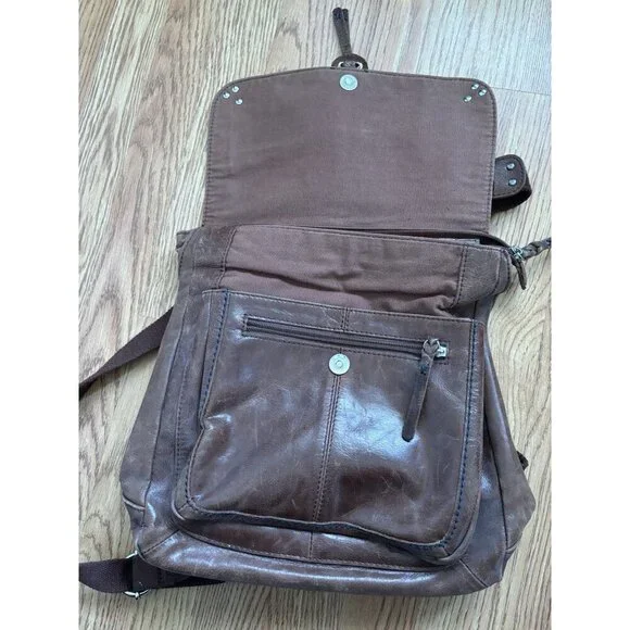 THE SAK Convertible VENTURA GENUINE LEATHER Backpack Crossbody Brown Distressed - Picture 6 of 13